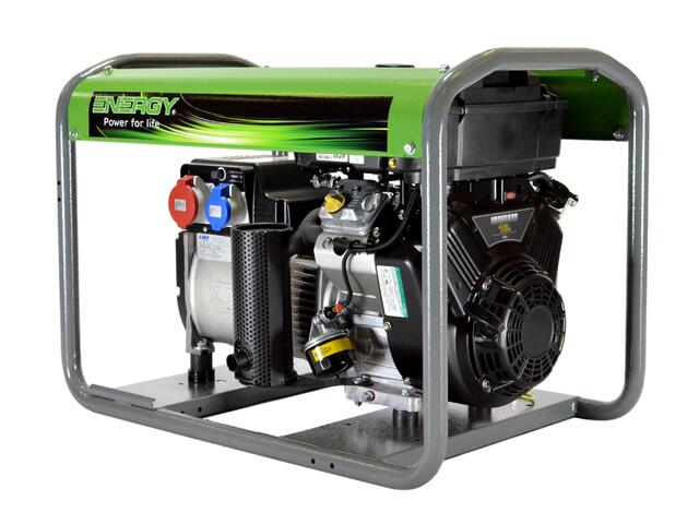 Stromerzeuger Benzin 12kVA 230V 50Hz
Benzinmotor Briggs & Stratton 18PS, Seilzugstart, 8,5 Liter Tank
LINZ Generator mit AVR Regelung
leichter Rohrrahmen, Steckdosen CEE 400V 32A 3P+N+T, CEE 230V 16A 2P+T