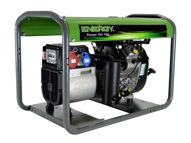 Stromerzeuger Benzin 12kVA 230V 50Hz
Benzinmotor Briggs & Stratton 18PS, Seilzugstart, 8,5 Liter Tank
LINZ Generator mit AVR Regelung
leichter Rohrrahmen, Steckdosen CEE 400V 32A 3P+N+T, CEE 230V 16A 2P+T