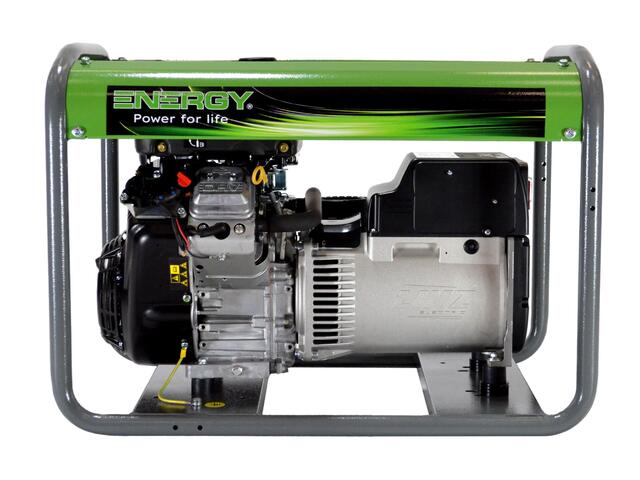 Stromerzeuger Benzin 12kVA 230V 50Hz
Benzinmotor Briggs & Stratton 18PS, Seilzugstart, 8,5 Liter Tank
LINZ Generator mit AVR Regelung
leichter Rohrrahmen, Steckdosen CEE 400V 32A 3P+N+T, CEE 230V 16A 2P+T