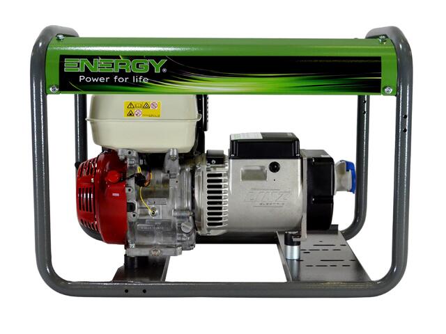 Stromerzeuger Benzin 5,5kVA 230V 50Hz
Benzinmotor Honda GX270, Seilzugstart, 6 Liter Tank
LINZ Generator mit AVR Regelung
leichter Rohrrahmen, Steckdosen CEE 230V 32A 2P+T, CEE 230V 16A 2P+T